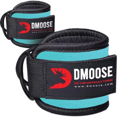 DMoose Fitness Kāju siksnas kabeļa vilkšanai ar D-veida gredzenu polsterējumu atsitieniem, sēžamvietu un kāju treniņiem, potītes cilpas vēdera muskuļu uzlabošanai, kāju siksnas vīriešiem un sievietēm.