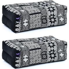 Leewadee jogas bloku komplekts 2 jogas bloku komplekts Pilates jogas spilvens Meditācijas spilvens Ekoloģisks dabisks produkts 35 x 18 x 12 cm Kapok Black