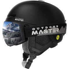 OutdoorMaster MIPS slēpošanas ķiveres un slēpošanas briļļu komplekts Pro - regulējams sniega ķiveres un briļļu komplekts - sniega sporta ķiveres vīriešiem, sievietēm un jauniešiem
