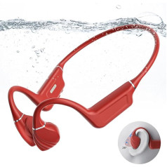 MUXUN Swim One Bone Conduction austiņas - Bluetooth austiņas ar atvērtu ausu un 32GB MP3 atskaņotājs, IP68 ūdensizturīgas, droši piemērotas treniņiem, skriešanai un peldēšanai, 10M Bluetooth, iebūvēts Bluetooth