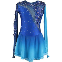 Hynyjxjy Handmade slidošanas kleitas meitenēm daiļslidošanas kostīmi Profesionālā vingrošana deju apģērbs dāmām Roller svārki ar mirdzošiem rhinestones