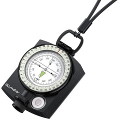 ALLmeter kompass Āra ūdensizturīgs IP54 kompass mazs ar pārnēsāšanas somu instrukcijas kempinga medībām pārgājieniem ģeoloģijas aktivitātēm