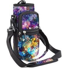 icolor Ūdens pudeles bagāžas somas turētājs 25/32/40/40/64oz, regulējams polsterēts plecu un rokturu siksna sporta sling pārgājienu iepakojums, izolēta neoprēna pudeles ar plašu muti, uguņošanas darbi, āra pārgājienu ceļojumi