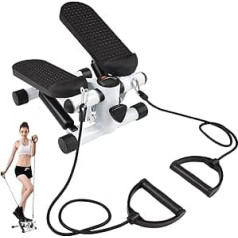 Lixada Swing Stepper, Mini Stepper mājas vingrinājumiem ar pretestības lentēm, ietilpība 100 kg, kāpņu Stepper, holistiska apmācība