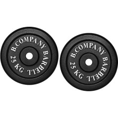 Bad Company čuguna svaru plāksnes, svaru plāksnes 30/31 mm svaru treniņiem, 50 kg (2 x 25 kg)
