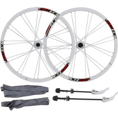 MZPWJD velosipēdu riteņu komplekts 26 collu velosipēda ritenis MTB Double Wall Alloy Rim QR disku bremzes 7-10 ātrumu priekšējais un aizmugurējais balts