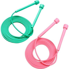 2 Pack Skipping Rope ātruma lēkšanas virve Regulējama virve tauku dedzināšanas fitnesa apmācībai Bokss mājās vai sporta zālē Vīrieši Sievietes Bērni Pieaugušie