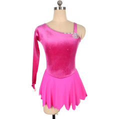YDHTIZ Sieviešu profesionālās daiļslidošanas konkursa kleitas Kid meitenes viena piedurkne Rhinestone balerīna tērpi Konkurence Training Athletic Female