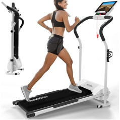 KINETIC SPORTS Elektriskais skrejceļš KST2500FX - saliekamais velotrenažieris mājām līdz 10 km/h, ar LCD displeju, planšetdatora turētāju, kompakts skrejceļš pastaigām mājās un birojā
