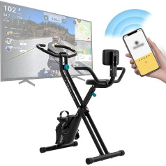 Bluefin Fitness Tour Lite trenažieru velosipēds | Mājas trenažieru velosipēds | Fitness treniņiem mājās | Kinomap saderīgs | Salokāms trenažieru velosipēds | Konsole | Magnētiskais rezistors | Salokāms