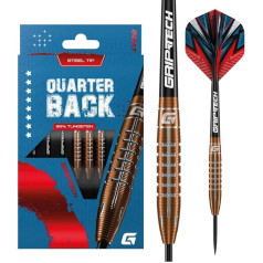 GOAT - Quarterback V2 95% Steeldarts 24 G, 3 mucas, 3 lidojumi un 3 vārpstas 24 grami