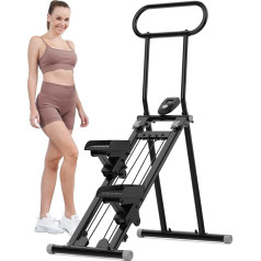 HXD-ERGO Vertikālais kāpšanas trenažieris Salokāms vertikālais kardio vingrinājumu kāpšanas trenažieris Kāpņu kāpšanas trenažieris Trenažieri mājas sporta zālei Pilna ķermeņa treniņa kāpņu pakāpiens Regulējams rokturis