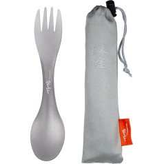 TiTo Titanium āra kempinga piknika titāna karotes trauki Titāna sakausējuma dakša Ultralight Pure Titanium Spork (Sandblasting)