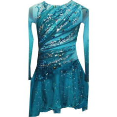 JRUIA Daiļslidošanas snieguma svārki sievietēm Augsti elastīgs profesionāls konkurss daiļslidošanas apģērbs vīriešiem Džersijs ritmikas sporta vingrošanai Rhinestone garām piedurknēm