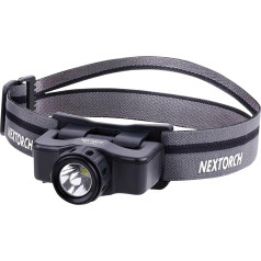 NEXTORCH Max Star LED galvas lukturis ar 1200 lūmenu litija jonu akumulatoru, melns, melns