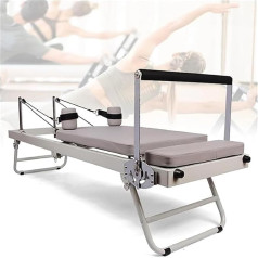 Salokāms Pilates Reformer mašīna, pārnēsājams un regulējams mājas trenažieru zāles aprīkojums spēka treniņiem