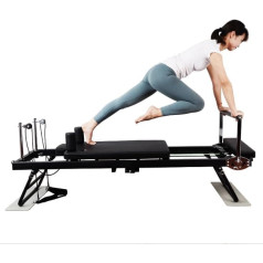 Pilates Reformer mašīna mājas apmācībai ar regulējamām lateksa virvēm - salokāma jogas gulta pilatesam ar 120 kg svara ietilpību