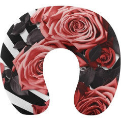 MNBVKL Rose Flower Stripe Printed Pillows Travel Pillow U formas spilvens Universal Pillow Travel Pillow