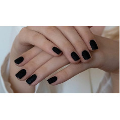 AiN Katy Nail Foil - Matēts melns - Nagu aploksnes - 40 īpaši plānas pašlīmējošas - Franču nagi - Pirkstu nagu pašlīmējošas folijas - Nagu uzlīmes pašlīmējošas - Nagi uzlīmēšanai