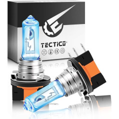 TECTICO halogēna priekšējo lukturu spuldzes 5000 K Ultra Warm White ar 130% lielāku spilgtumu, tālo gaismu, tuvo gaismu, 12 V auto lampu spuldžu nomaiņas komplekts, 2 gab.