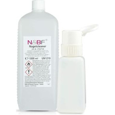NAILS FACTORY N&BF nagu tīrīšanas līdzekļu komplekts 1000 ml + dozatora pudele ar sūkni 70% izopropanola spirta izopropilspirts - gēla nagiem - nagu tīrīšanas līdzeklis - kosmētiski tīrs studijas kvalitātes tīrīšanai un tīrīšanai