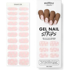 MOYOU LONDON UV gēla sloksnes - 20 gabaliņu iepakojums - Nagu plēves ar UV starojumu salona kvalitātes manikīram - First Frost