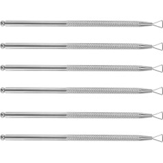 GSHLLO Nerūsējošā tērauda kutikulu stūmējs Triangle Cuticle Pusher Scraper Nail Art Gel Nail Polish Remover Tool Manikīra pedikīra tīrīšanas līdzeklis nagu nagiem 6 gab.