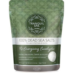 Clearwater Tranquil Spa 100% Nāves jūras sāls 1kg Vannas un karstās vannas sāls Karstās vannas aromāts Dabīgie minerāli Reenerģizējošais eikalipts
