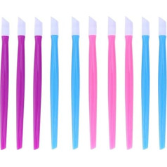 Minkissy kutikulu stūmējs ar plastmasas rokturi Gumijas tīrītājs Manikīrs Krāsaini nagu mākslas instrumenti sievietēm un meitenēm Random Color 10gab