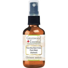 Greenwood Essential Natural Pure Svētā bazilika (Tulsi) ziedu ūdens (hidrosols) (Ocimum Sanctum) 100% dabīgs, tīrs, terapeitiskās kvalitātes 50 ml (1,69 oz)