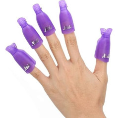 20 gabaliņu nagu klipu nagu lakas noņemšanai UV gēla nagu laka Soak Off Cap Clip (violeta)