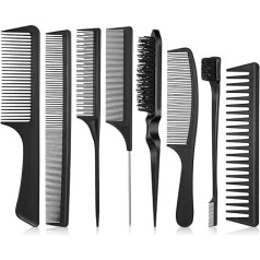 Fuyamp 15 gab Smooth Brush Set Styling Comb Set Plastic Bristles Hair Brush Teasing Comb Edge Grooming Combs Double Sided Edge Brush for Women Slam Hair (Style 2)