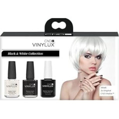 CND VINYLUX Black & White kolekcija - CND Vinlyux Studio White + Black Pool + CND VINYLUX virsējais pārklājums