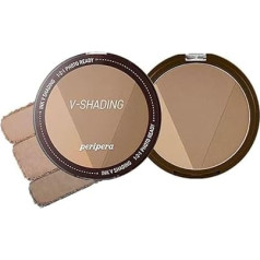 CLIO COSMETICS CO,LTD. Peripera Ink V Face Shading Contour 3 krāsas ilgnoturīgam efektam, ēnu rubīns, grima pūderis, kakao brūns