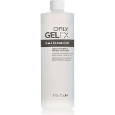 Orly GelFx 3-in-1 tīrīšanas līdzeklis Clean sagatavošanas un spīduma tīrīšanas līdzeklis visiem gēla manikīra veidiem 473 ml