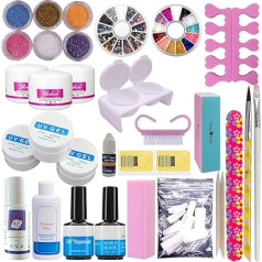 Silta meitene Akrila nagu komplekts Akrila pulveri Glitter pulveri UV celtnieks Gel komplekti Nagu mākslas suku nagu tipi Akrila nagu pagarināšanas komplekts iesācējiem