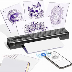 COLORWING TP83 tetovēšanas printeris, trafaretu printeris, tetovēšanas printeris ar 10 tetovēšanas papīru, Bluetooth termiskais printeris tetovēšanas māksliniekiem, tetovēšanas entuziastiem, saderīgs ar planšetdatoru, viedtālruni un datoru