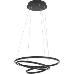 EGLO connect.z Smart-Home Lobinero-Z LED piekaramā lampa, dimmable Ring Pendant Lamp, ZigBee, App un balss vadība, Alexa, regulējama gaismas krāsa (silti balta/auksti balta), metāls, melnā krāsā