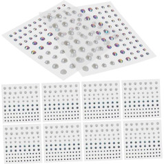Hohopeti 10 Blätter Sinfonie-perlenaufkleber Aufkleber Für Körperjuwelen Haar Strass Nagelkunstaufkleber Augen-edelstein-Aufkleber Augenschmuck-Aufkleber Nailart-Strasssteine Diamant Acryl