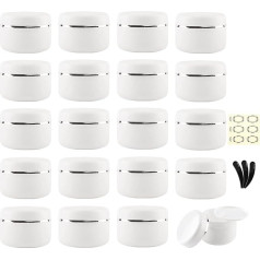 Yalbdopo 20 gab. 20ml/20g baltas caurspīdīgas kosmētikas paraugu burciņas ar 3 mini spatuliņām un etiķetēm, 20 g x 20 gab.