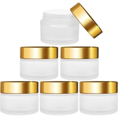 Stikla trauciņš krēmam, 30ml, matēts stikls, caurspīdīgs, tukšs, atkārtoti uzpildāms, kosmētikas trauciņi, pudelītes acu krēmam, fondam, ziedēm, pūderim, acu ēnām, losjonam (metāliski oranžs), metālisks