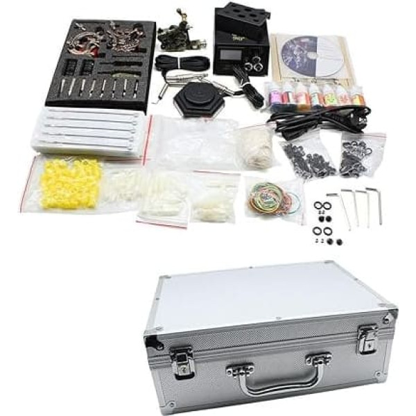 Tatuāžas komplekts Komplett Tattoo Kit Set 3 Tattoomaschine 50 Nadeln 7 Farben Inks