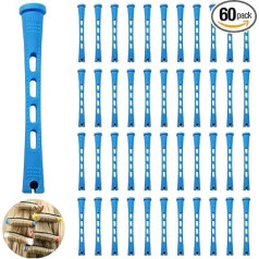 Coufce 60 Stück Dauerwellenstäbe 0,9 cm blaue Lockenwickler Kaltwellenstäbe lange kurze Lockenstäbe