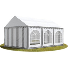 TOOLPORT Marquee 4x6 m ugunsizturīgs PVC ar GROUNDBAR ballīšu kāzu telts dārzs PREMIUM pelēkbaltā krāsā