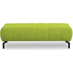 Domo. Collection Cunelli Ottoman taburete taisnstūra formas ar metāla kājām 153 x 62 x 45 cm (platums x dziļums x augstums), zaļa krāsā