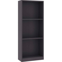 Kthlbrh Grāmatu plaukts 3 nodalījumi pelēks 40 x 24 x 108 cm Koka materiāls Dekoratīvie plaukti Biroja grāmatu plaukts Dzīvojamās istabas plaukti Plaukti guļamistabai Birojs, dzīvojamā istaba, guļamistaba