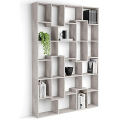 Mobili Fiver Iacopo grāmatu plaukts M (160,8 x 236,4 cm), pelēks betons, ražots Itālijā