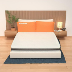 Miasuite I Sogni Italiani Double Memory Matracis 160 x 190 Augsts 30 cm Noņemama plāksne izgatavota no atmiņas putām Ortopēdiskais ar medicīnisko produktu 7 līdz 9 zonām un ūdens putu plāksni 21 cm Allergie Bezug Mites un elpojošs 4ft6 Double M