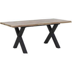 Beliani Bronson ēdamgalds Dabīgs / melns 140/180 x 90 cm MDF virsma Minimalistisks matēts