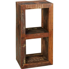 Finebuy Möbel Zum Wohlfühlen FineBuy Kalkutta grāmatu plaukts, 45 x 35 x 90 cm, masīvkoka plaukts ar 2 līmeņiem, kubs, dzīvojamā istaba, stāvošs plaukts, šabja šiks